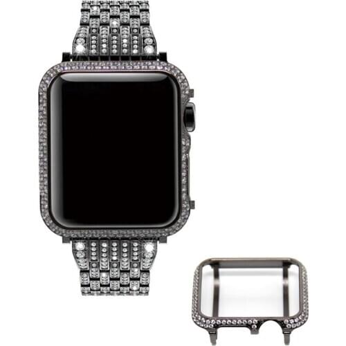 Luxury Hand made Diamond Case 38mm 42mm 40mm 44mm For Apple Watch Series 5 4 3 2 1 iWatch Bling Cover Smart watch Accessories