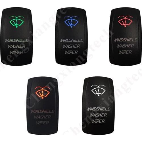 Windshield Washer Wiper (ON) OFF ON Rocker Switch 7Pins DPDT Led 12v/24v Car Boat Truck Waterproof Toggle Switch Jumper Wires