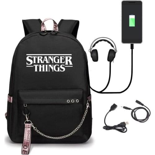 Stranger Things 3 Laptop Backpack Water Resistant Capacity Teenagers Travel bag Schoolbag For Boys Girls