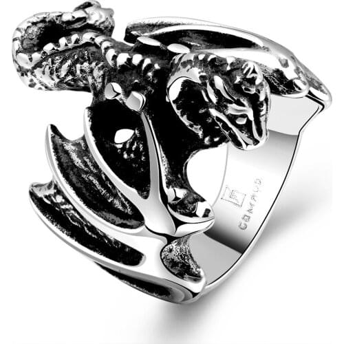 Stylish wholesale various styles 316L stainless steel punk ring size 8 9 10 11 GMYR186