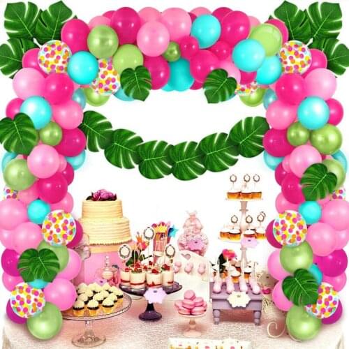Tropical Hawaii Theme Latex Balloon Set Creative Balloon Garland Arch Decoration For Wedding Party Birthday Arche Ballon