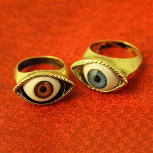 Turkey Evial Eye Ring For Men Women Vintage Color Statement Finger Jewelry Gift For Friend Brown Blue Lucky Eye Ring Wholesale
