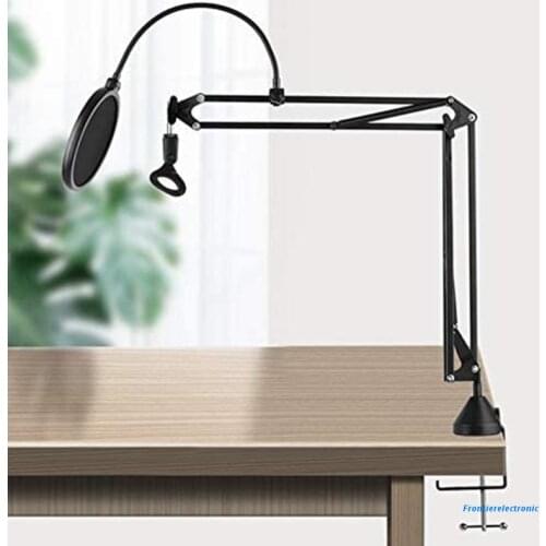 Universal C Shape Table Mount Clamp Heavy-Duty Cantilever Bracket Clamp for Microphone Suspension Boom Scissor Arm Stand Holder