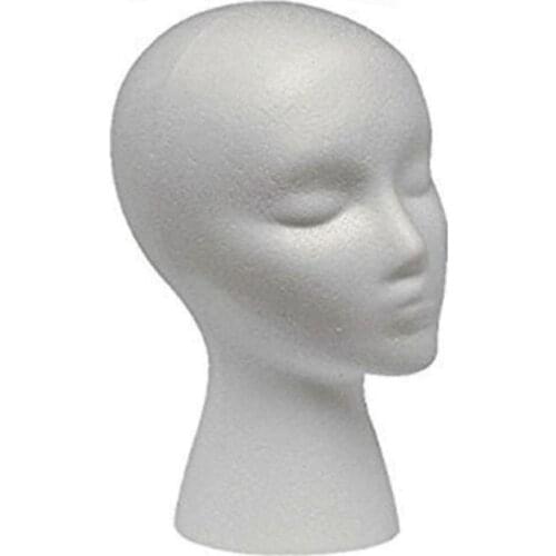 New White Female Styrofoam Mannequin Manikin Head Model Foam Sponge Wig Hair Glasses Display Stand Dropshipping