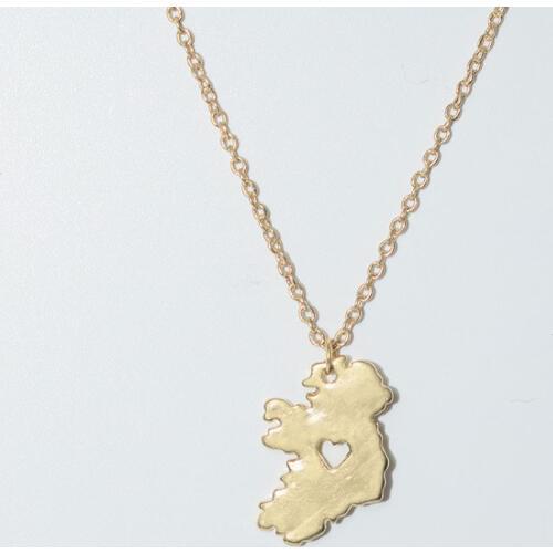 Hot style Ireland national heart hollow map necklace female pendant necklace