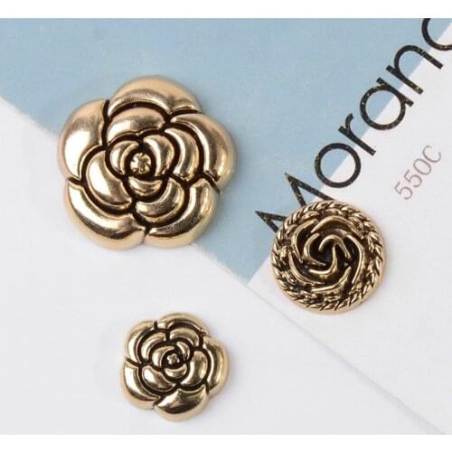 10Pcs/Lot Antique Alloy Accessories Diy Retro Rose Flower Plate Buckle DIY Korean Hair Accessories Mobile Phone Case Material