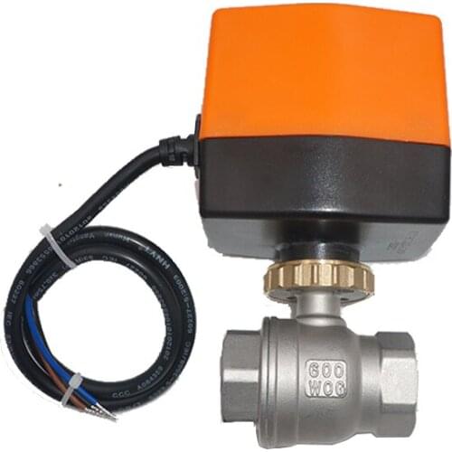 2 Way Electric Actuator Stainless Steel Control Ball Valve 12VDC SS304 Motorized