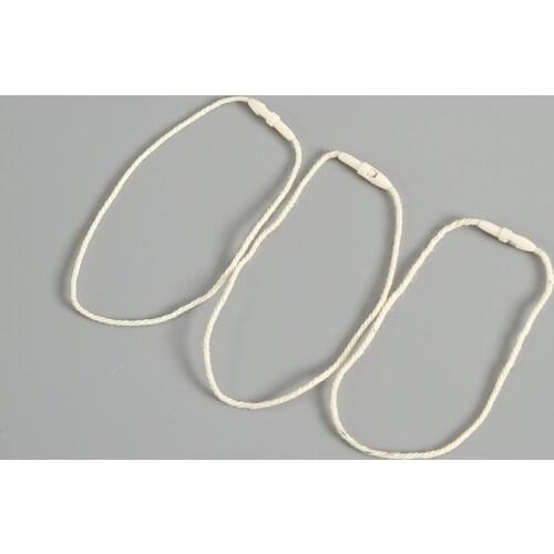 200 pcs/Lot Quality Hang Tag Beige String For Apparel Off White Cotton Strings Hangtag Cord for Garment Seal Tag Bullet Head