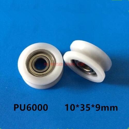 2019 Time-limited Sale 6000 U Groove Concave Pom Nylon Plastic Wrapped Bearing Inner Diameter 10*35*9mm Pulley