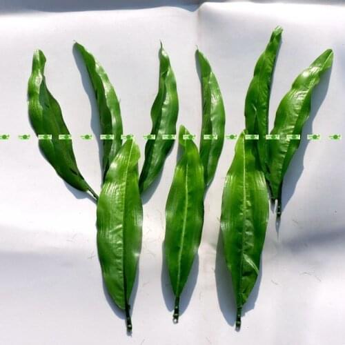 20cm Party 150pcs Fabric Artificial Tulip Lily Flower Plant Leaves Wedding Decor Green