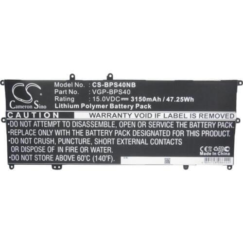 Cameron Sino 3150mAh battery for SONY SVF14N16CW 14N26CW 15N13CW 15N18PW VAIO Fit 14A 15A VGP-BPS40 Notebook, Laptop Battery