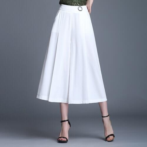 Wide Leg Pants Women Summer 2020 Plus Size Trousers Women High Waist Trousers Black Pants Pantalon Large Femme KJ057