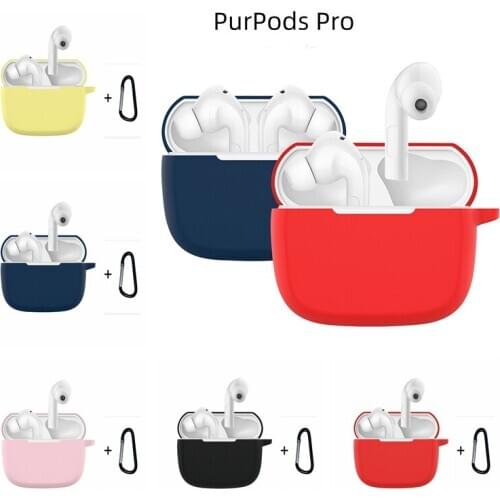 For ZMI PurPods Pro Case Non-slip Solid color Silicone Protect Wireless Bluetooth Earphones Cover for PurPods Pro Anti-fall case