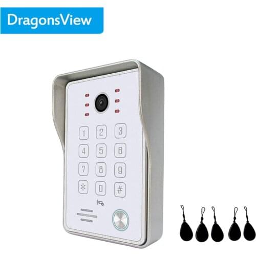 Dragonsview 1200TVL RFID Wired Doorbell Camera Password IC Card Unlock Wide Angle 130 Degree IR Infrared Day Night Vision IR Cut
