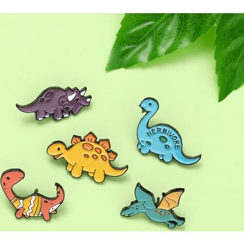 Dinosaur Park Enamel Pins Custom Adventure Brooches Bag Clothes Lapel Pin Beast Badge Wild Animal Jewelry Gift for Friends Kids