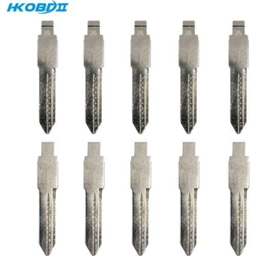HKOBDII 10/50/100 pcs Uncut #26 NO.26 GM37 39 40 41 For Buick/GL8 Blade 26 2-in-1 LiShi Car Key Blade with Scale With Marks