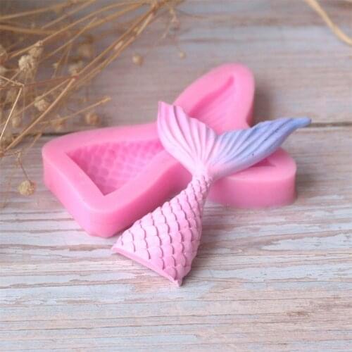 Mermaid Tail Silicone Mold Fondant Cupcake Cake Decorating Sugarcraft Art Tools Handmade Soap Mold Fish Fork tail
