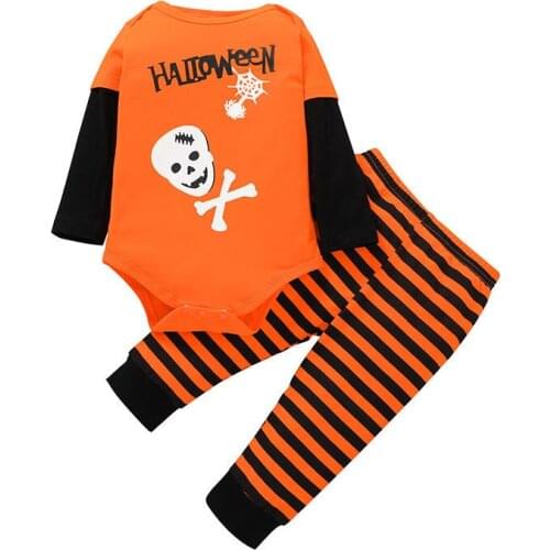 Halloween Toddler Clothes Sets Baby Boys Romper + Pants Girls Fall Outfit For Newborn Kids Children