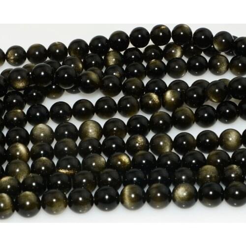 Natural Bright Quality Gold Obsidian Loose Round Beads 8mm,10mm