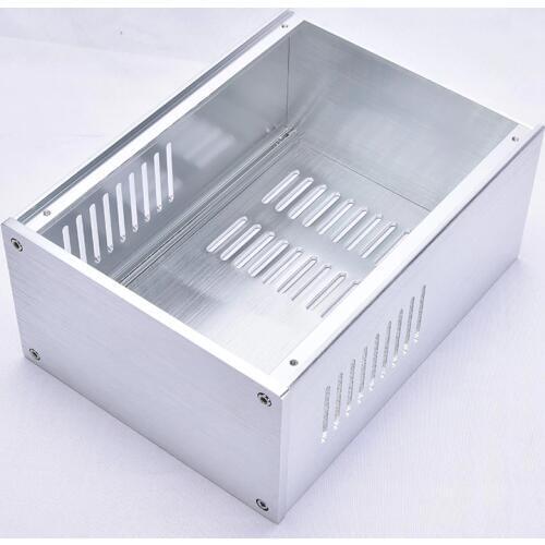 KYYSLB DIY 168mm*100mm*229mm Amplifier Case Home Audio All Aluminum Amplifier Chassis Silver 1610 Multi-purpose Chassis Box