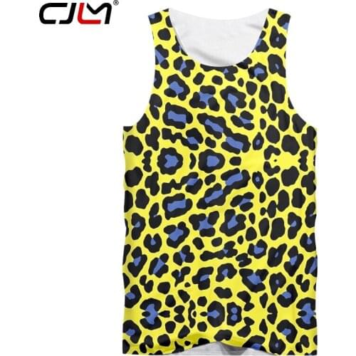 CJLM 3D Yellow Printing Mens Full-body Printed Tank Top New Fashion Vest Interesting Summer Large Size Sleeveless Top Dropship