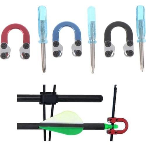 Archery Arrow Bow D Loop Metal D Ring Buckle Aluminum U Shape Compound Bow Accessories with Screwdrvier