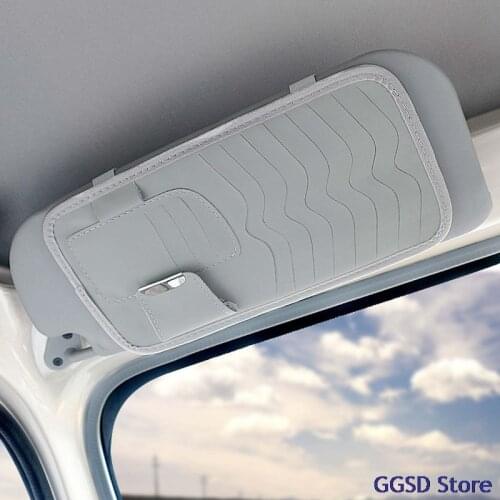 Multifunctional Auto Sun Visor Storage Pocket Sunglasses Holder Ticket Receipt Card Container CD Disc Storage Bag Car Styling