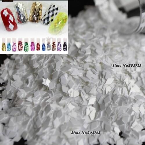 Fashion New Nail Art Decoration Rhombus Paillette Glitter Nails Glitter 3D Slice White paper B1200