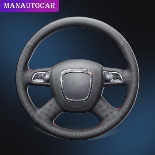 Car Braid On The Steering Wheel Cover for Audi A3 (8P) Sportback A4 (B8) Avant A5 (8T) A6 (C6) A8 (D3) Q5 (8R) Q7 Auto Covers