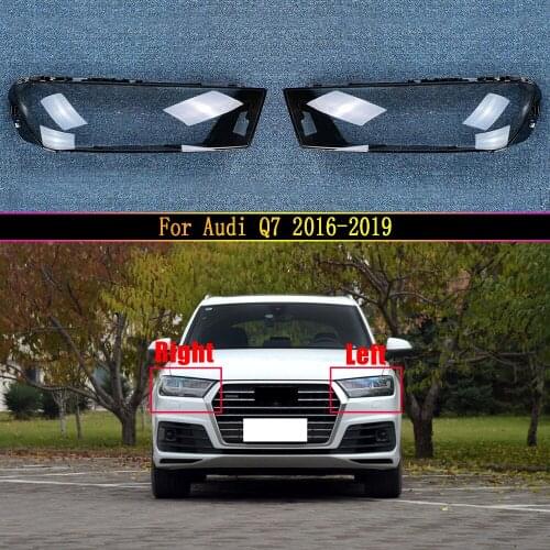 Car Front Headlamp Glass Lamp Transparent Lampshade Shell Caps Headlight Cover For Audi Q7 2016~2019 ​Auto Light Housing Case