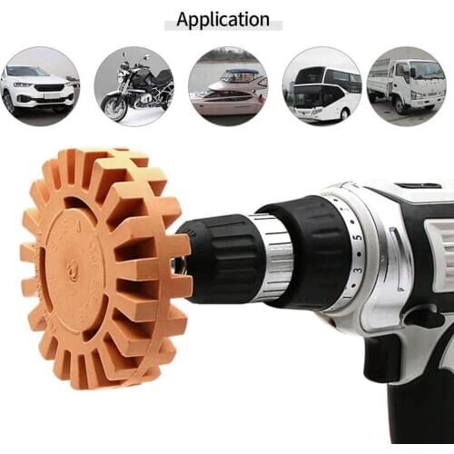 Rubber Eraser Wheel Car Pneumatic Eraser Wheel Pad Rubber Disk Car Sticker Remover Paint Cleaner Car Polish Auxiliary Tool