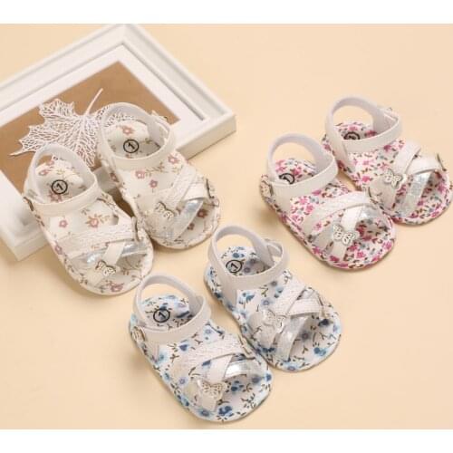 Summer Baby Flowers Rest Fashion Female Baby Shoes Sandal Garden Shoes 0-18 Months Newborn Toddler Shoes