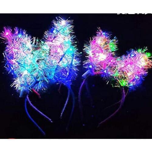 LED Bunny Ear Headband Light Up Rabbit Ears Hairband kids Adult Wedding Halloween Christmas Birthday Party Glow Decoration favor