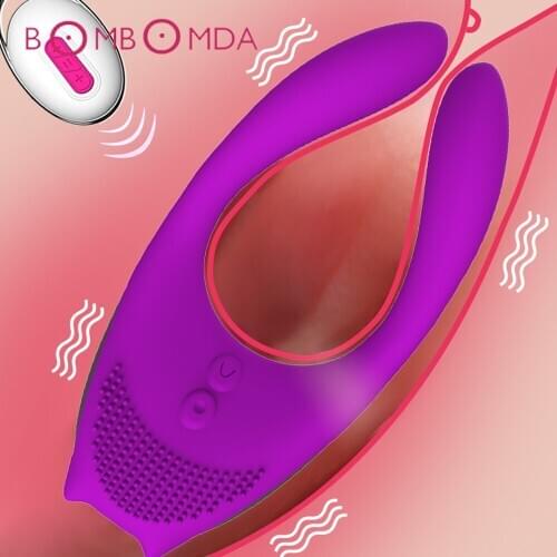 12 Speed Penis Vibrator Adult Sex Toys Double Head Clip Clitoris Stimulator Vibrator For Women Wireless Remote U Type Vibrator