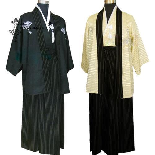 Japanese Samurai Costume Stage Costumes Yukata Men Japanese Kimono Traditional Dress Sets Kimono Cosplay Japan Ancient Costumes