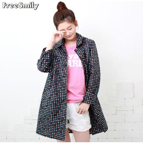 Japanese Colorful Polka Dot Raincoat Ladies Cute Poncho Fashion Polka Dot Thin Adult Trench Coat Thin Coat Light