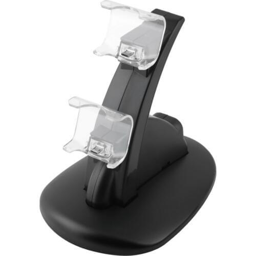 LED Dual USB Charging Charger Dock Stand Cradle Docking Station for Sony Playstation 4 PS4 Game Gaming Console Controller