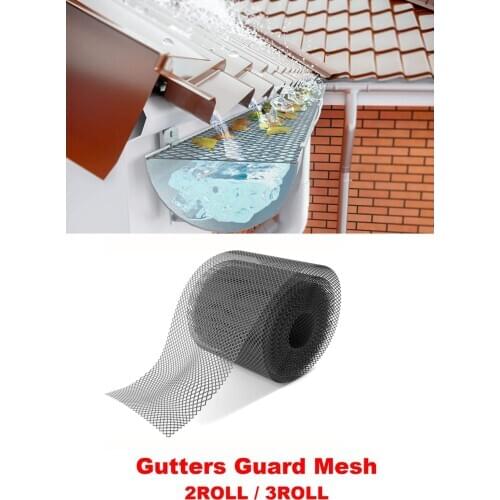 Gutter Guard Cover Flexible Drain Mesh Protector Roll for Rain Leaves Black home improvement, Wide 6 Inch×Length 20 Feet