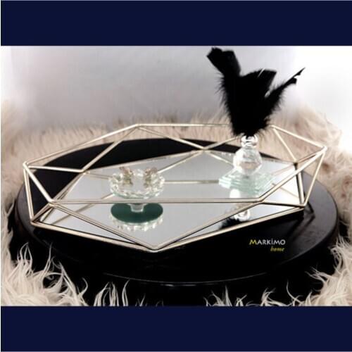 Markimo Home Silver Prism Mirrored Tray 30x40 1