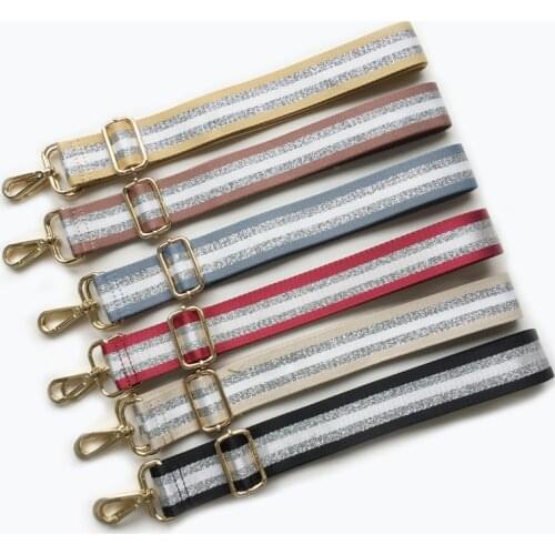 Stripe Bag Strap Women Shoulder Crossbody Bag Belt Adjustable Wide Strap Bag Part Accessories Female Messenger Bag Strap