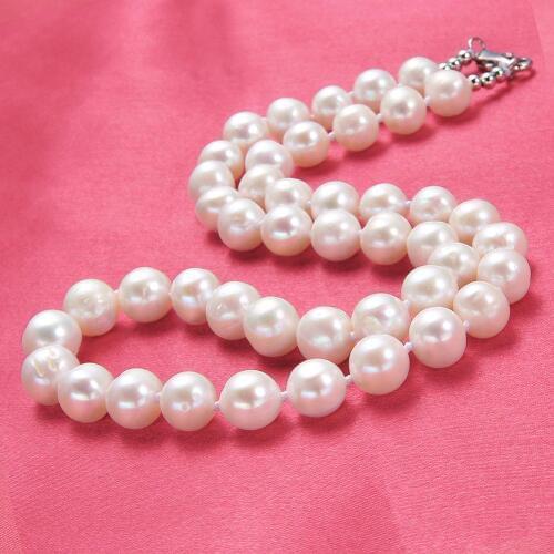Freshwater Pearl Necklace For Women White 8-9mm Pearls 45cm Length Necklace Jewelry Gift Fashion Jewelry