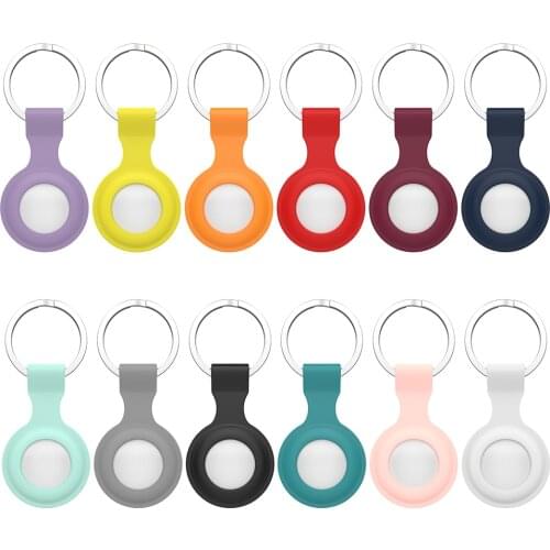 1pc Silicone Protective Case Keychain Skin Cover for Airtags Anti-Lost Device Accessories Wireless Tracker Protector