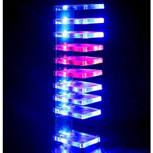 DIY VU Meter 10 Level Column Light LED Professional Electronic Crystal Sound Control Music Spectrum for Home Theater