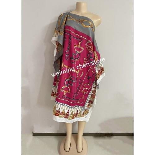 4colors (Dress Length 102cm,Bust :136cm) New African Print silk knee Rock Style Dashiki Famous Dress For women/Lady