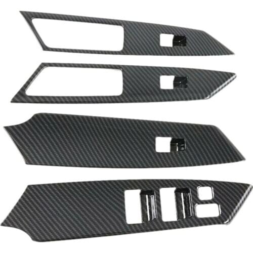 4Pcs Car Glass Lift Switch Panel Door Armrest Lift Modification for Mitsubishi Montero / Pajero Sport 2016-2020