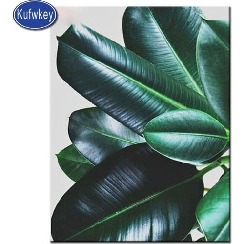 Diy 5d diamond embroidery Tropical Palm Leaf Green Plants full square rhinestones painting mosaic diamonds cross-stitch kit New