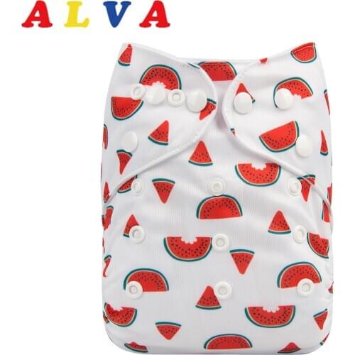Alvababy New Printed Baby Cloth Nappy Reusable Diaper with 1pc Microfiber Insert