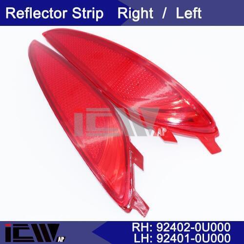 Automobiles Reflective Strips Reflector Rear bumper Light RH/LH 92401-0U000 / 92402-0U000 For Hyundai Verna