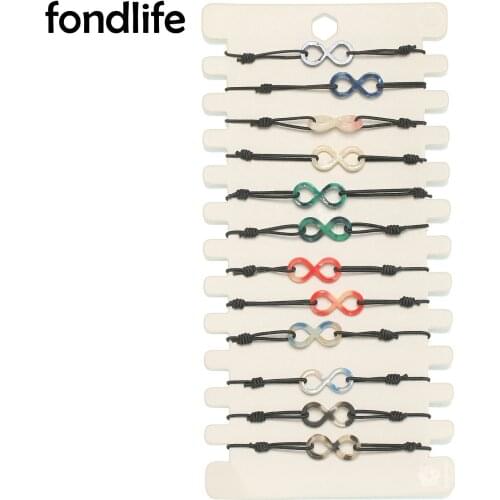Infinity Love Black Elastic Thread Stretch Bracelet Women Kid Unisex 2021 New Fashion 12cps Wholesale Washable Summer Jewelry