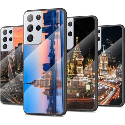 Moscow City Castle Tempered Glass Cover For Samsung Galaxy S21 Plus Ultra M21 M31 M51 A52 A72 Phone Case Coque